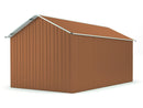 Casetta Box da Giardino in Lamiera di Acciaio 360x608x307 cm Legno-3