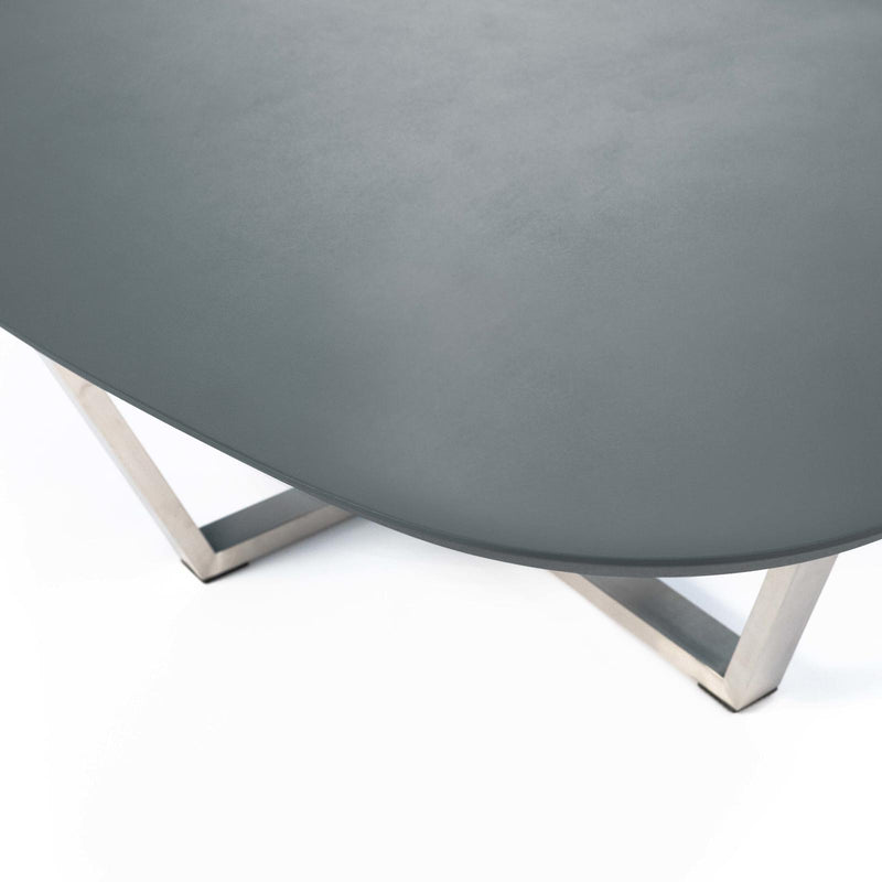 Tavolino 80x140xH32 cm in MDF e Metallo Drop Grigio Scuro-3