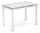 Table Extensible 110/170x75x75 cm en Métal avec Plateau en Verre Blanc