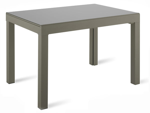 Table Extensible 120/350x83x75 cm en Métal avec Plateau en Verre Gris acquista