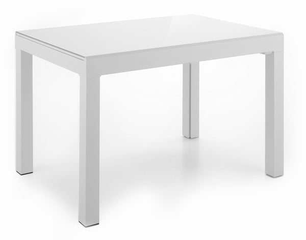 Table Extensible 120/350x83x75 cm en Métal avec Plateau en Verre Blanc prezzo