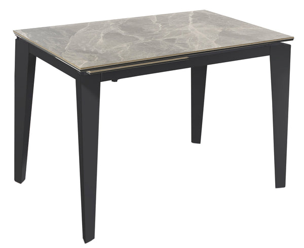 online Table Extensible 120/170x80x76 cm en Métal avec Plateau en Céramique sur Verre Marbre Gris
