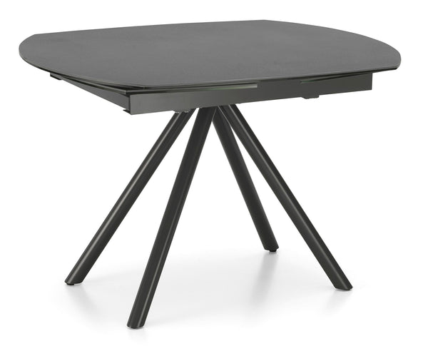 Table Extensible 120/180x90x76 cm en Métal avec Plateau en Céramique sur Verre Gris acquista