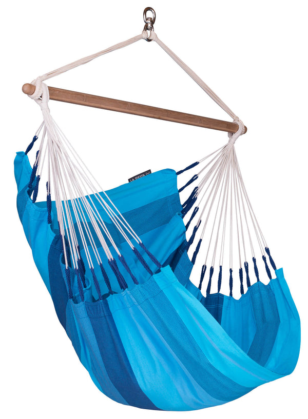 acquista Hamac Chaise de Jardin en Coton 105x140cm 130Kg La Siesta Orquídea Volcano Bleu Clair et Bleu