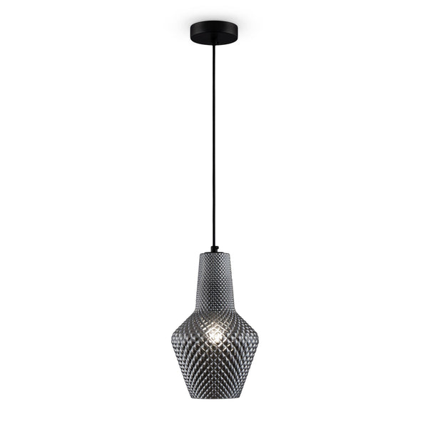 sconto Lampe à suspension pendante en métal noir Tommy