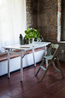 Tavolo Pieghevole Salvaspazio 70x100x71,5 cm Party in Legno e Laminato Bianco-2