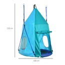 Altalena Tenda da Giardino per Bambini Ø100 cm Corde Regolabili Blu-3
