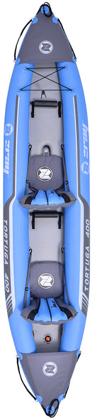 Kayak Gonfiabile Biposto 386x86 cm con Pagaie Zaino e Accessori ZRAY Tortuga Blu-4