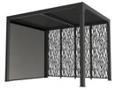 Pergola da Giardino 2,4x3x2,35 m in Alluminio con 4 Pannelli Moucharabieh e Tenda Laterale Grigio Antracite-1