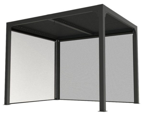 prezzo Pergola de jardin 2,4x3x2,35 m en aluminium avec rideaux latéraux gris anthracite
