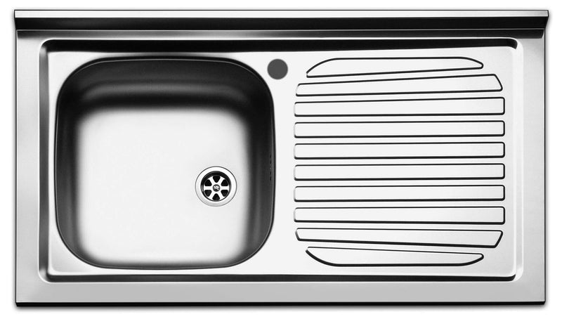 Lavello Cucina 1 Vasca 90x50 cm in Acciaio Inox Apell Pisa Gocciolatoio Destro-1