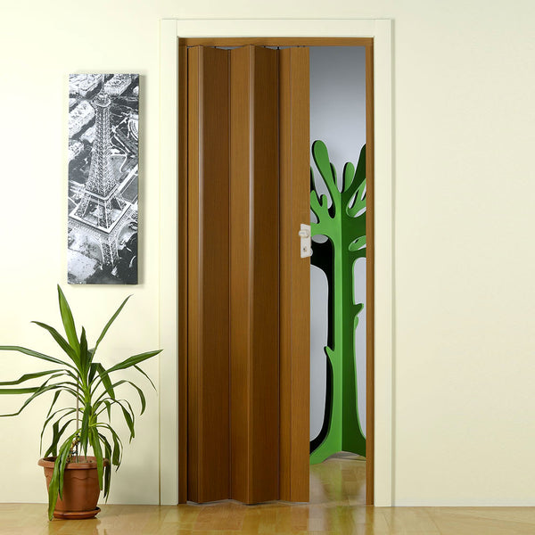 Porte Intérieure Pliante 83x214 cm en PVC Saba Iris Dark Wood sconto