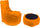 Fauteuil Pouf et Table Basse Acrylique Pomodone Orange