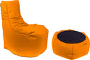 Poltrona Pouf e Tavolino in Acrilico Pomodone Arancione-1