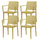 Lot de 4 Chaises Empilables 81x57x56 cm avec Accoudoirs en Polypropylène et Fibre de Verre Porto Moutarde