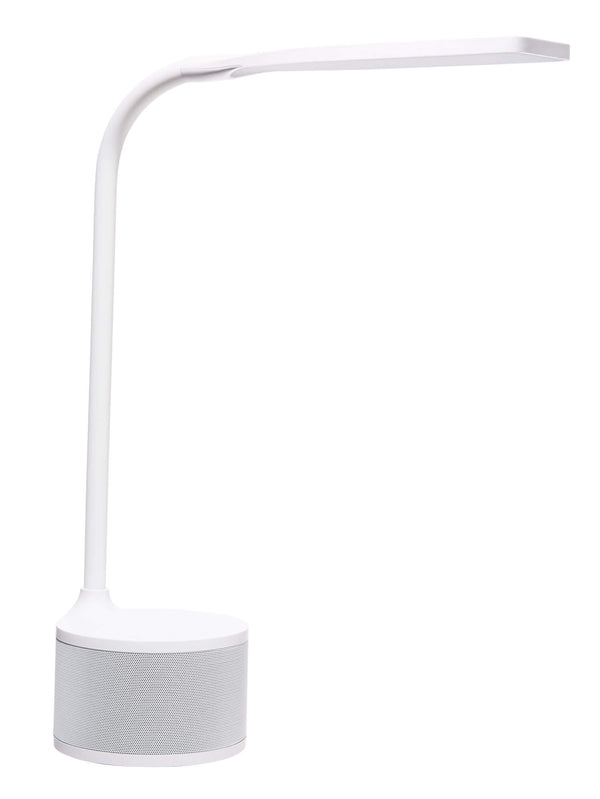 sconto Lampe de Bureau avec LED et Haut-Parleur Bluetooth 29x10,5x38 cm en Plastique Blanc
