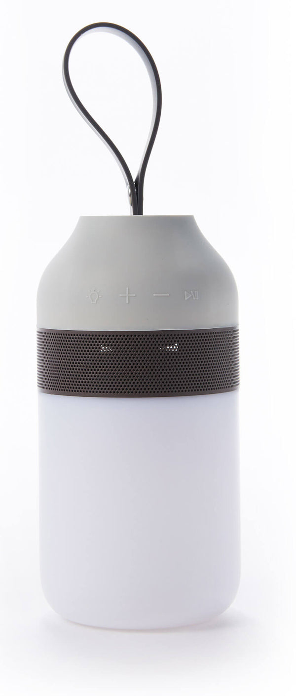 online Enceinte Bluetooth avec Lampe LED 7,6x7,6x1,5 cm en Plastique Gris