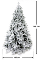 Albero di Natale Artificiale Innevato 244 cm 2520 Rami  Priapo Verde-2