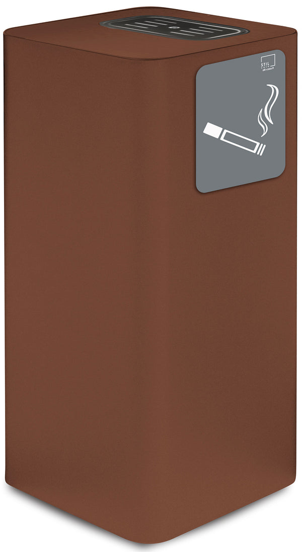 prezzo Cendrier d'extérieur 30x30xh65 cm en acier peint avec plateau supérieur marron