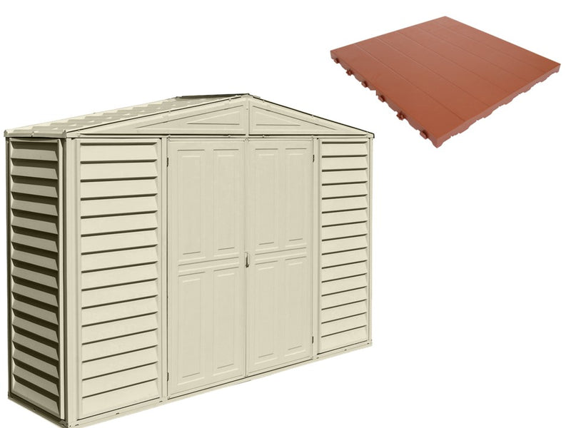 Pavimento per Casetta Box da Giardino 320x81x188 cm in Plastica Terracotta-1