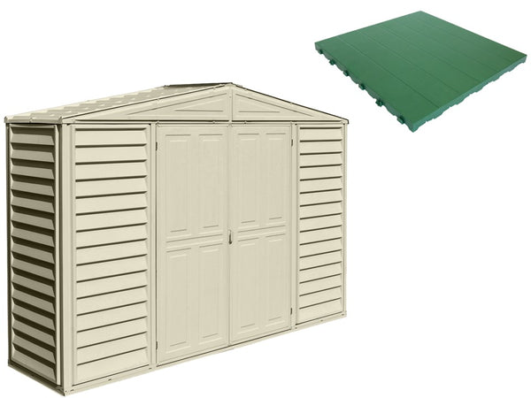 Pavimento per Casetta Box da Giardino 320x81x188 cm in Plastica Verde-1