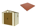 Pavimento per Casetta Box da Giardino 245x161x233 cm in Plastica Terracotta-1