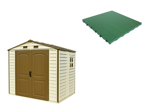 Pavimento per Casetta Box da Giardino 245x161x233 cm in Plastica Verde-1