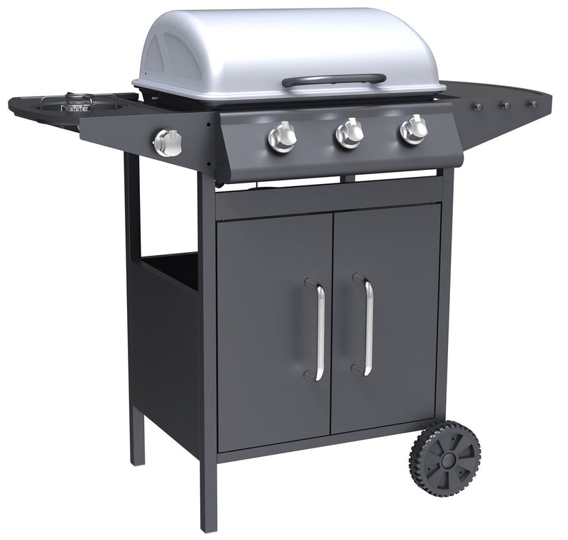 Barbecue a gas GPL 3 fuochi + fuoco laterale Pyramidea BBQ3PL1-1
