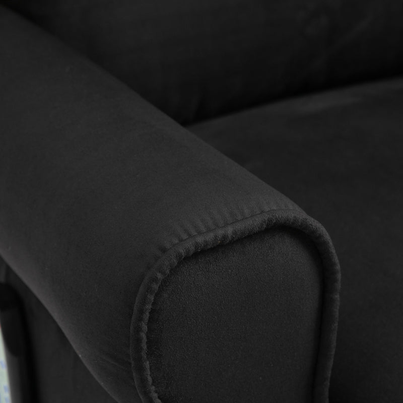 Poltrona Relax Massaggiante 78x83x101 cm in Tessuto Effetto Pelle Scamosciata Nero-8