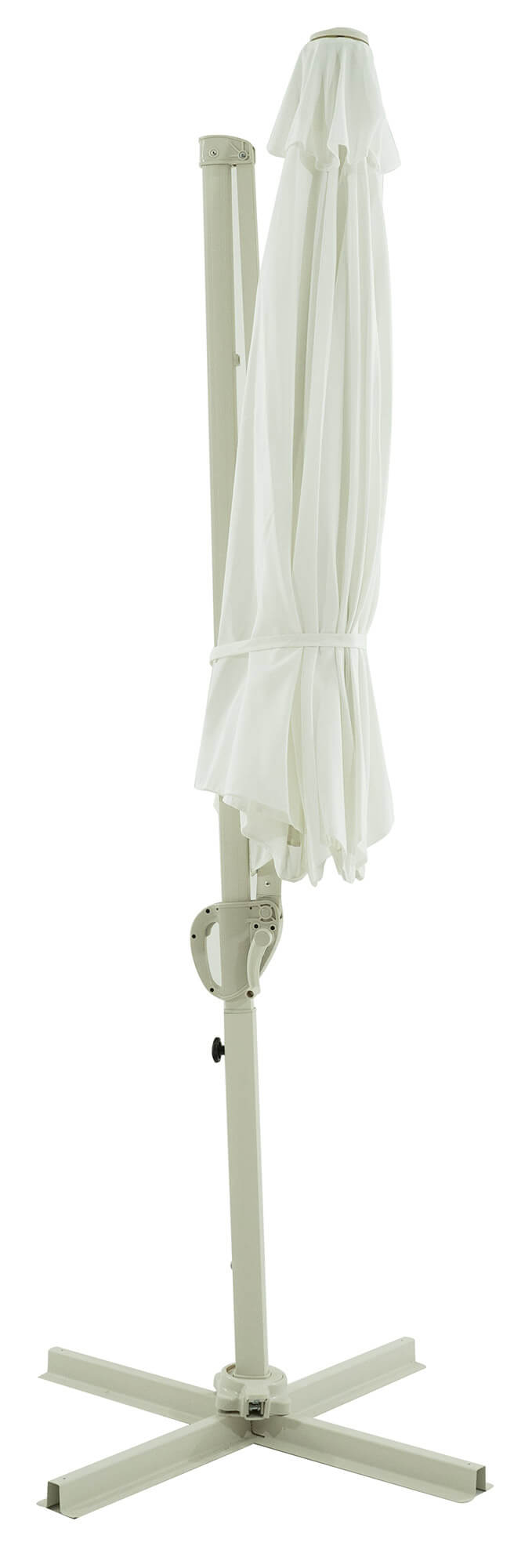 Ombrellone Decentrato da Giardino in Alluminio Ø3m Bianco-2
