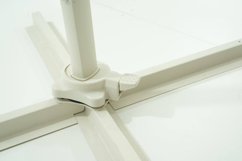 Ombrellone Decentrato da Giardino in Alluminio Ø3m Bianco-8