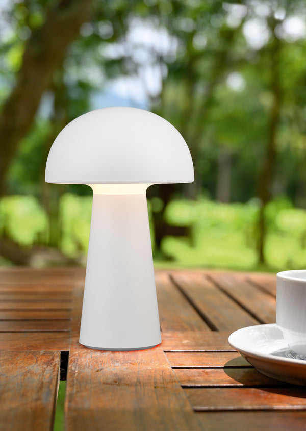 Lampe de table LED d'extérieur en plastique blanc acquista