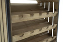 Cantinetta Portabottiglie 60x30x160 cm con Portabicchieri in Ferro e Legno Rex Nera-6
