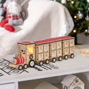 Calendario Avvento di Natale a forma di Treno 40x8x11 cm con Luce LED in Compensato-2