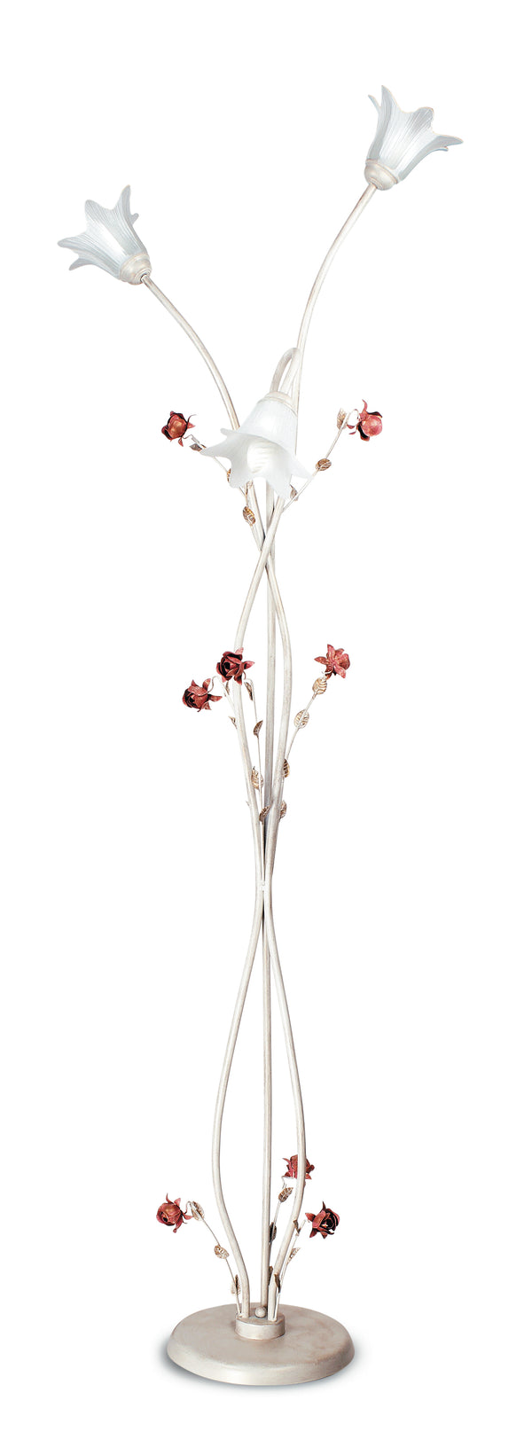 online Lampadaire élégant Rose blanc rouge diffuseurs en verre métal lampadaire classique E14