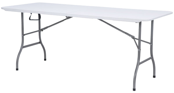 Table traiteur rectangulaire pliable 180x75x74 cm en polyéthylène blanc sconto