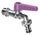 Robinet à bille pour fontaine de jardin avec levier coloré Belfer RUB/028 violet