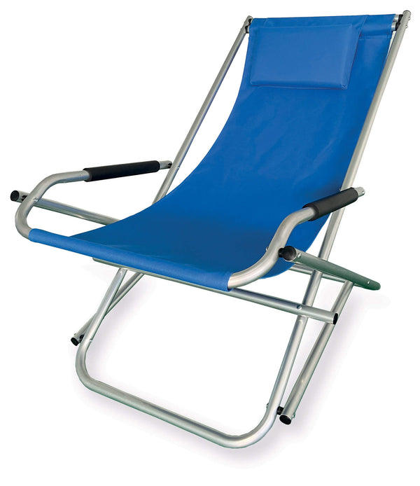 Chaise longue pliante en aluminium bleu d'Elbe online