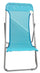 Chaise longue pliante en acier et textilène bleu clair