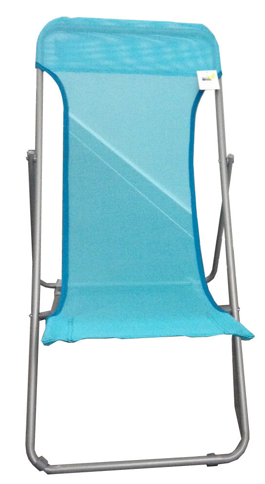 prezzo Chaise longue pliante en acier et textilène bleu clair