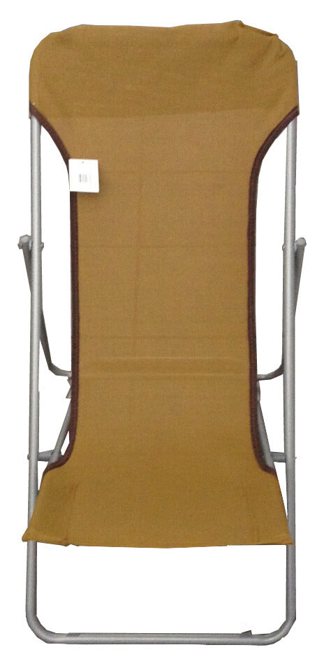 Chaise longue pliante en acier et textilène beige sconto