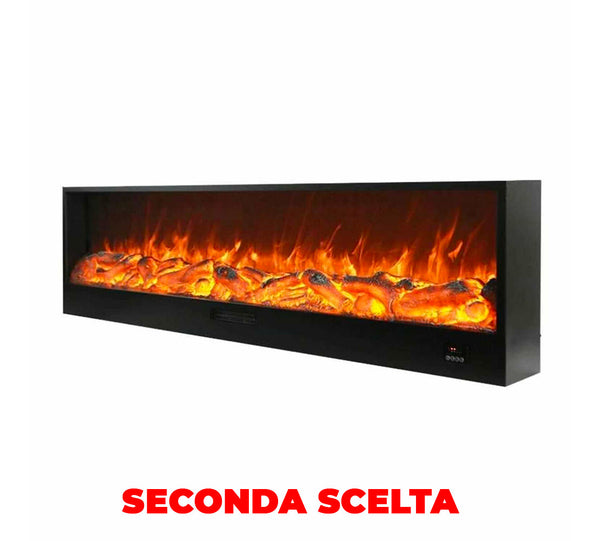 online Cheminée Électrique Encastrable 50,7x20x180 cm 1500W Effet Flamme Sined Amiata Noir Second Choix