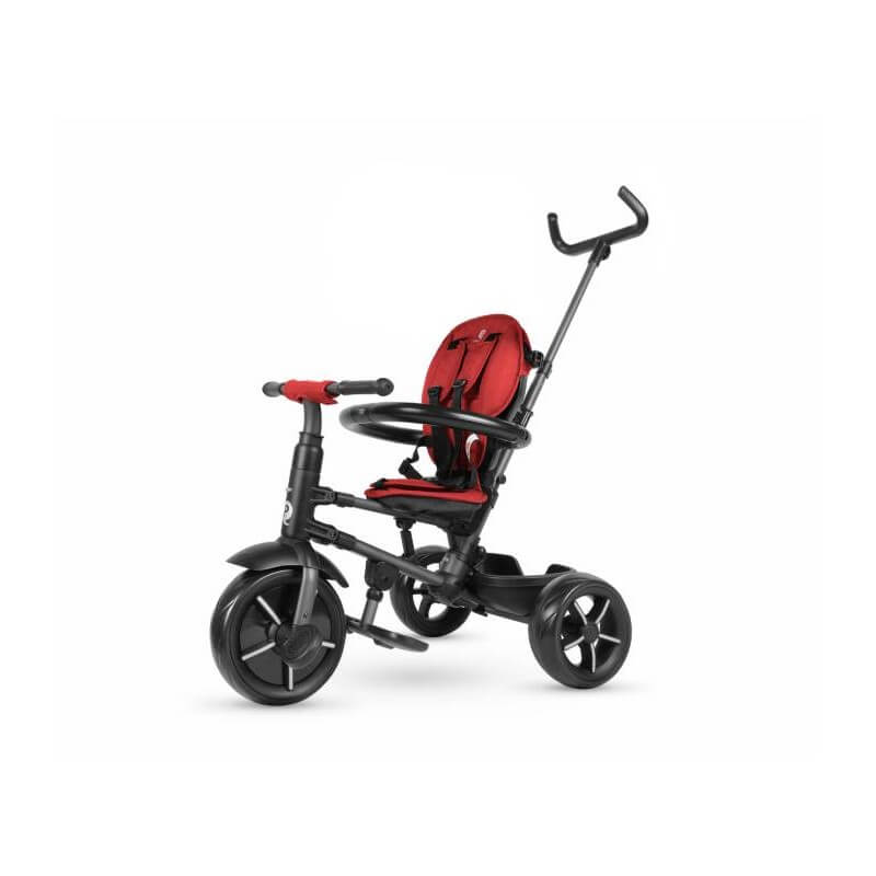 Triciclo a Spinta Pieghevole per Bambini con Maniglione Direzionabile Qplay Rito Star Rosso-2