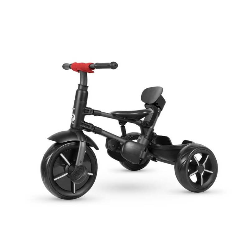Triciclo a Spinta Pieghevole per Bambini con Maniglione Direzionabile Qplay Rito Star Rosso-3