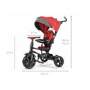 Triciclo a Spinta Pieghevole per Bambini con Maniglione Direzionabile Qplay Rito Star Rosso-4