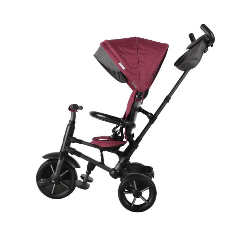 Triciclo a Spinta Pieghevole per Bambini con Maniglione Direzionabile Qplay Rito Star Violet-2