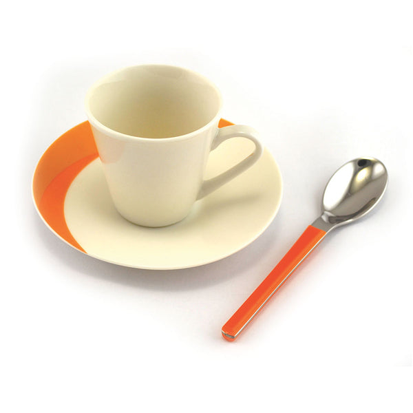 Service à café 3 pièces Tasse + Soucoupe + Cuillère Eme Natura Sun Orange online