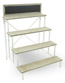 Portapiante Fioriera da Giardino 87x80x112 cm in Ferro e Legno Samba Bianca-1