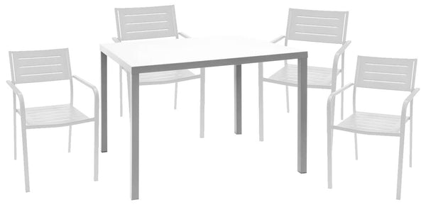 prezzo Ensemble table et 4 chaises de jardin en acier blanc RD Italia Dorio