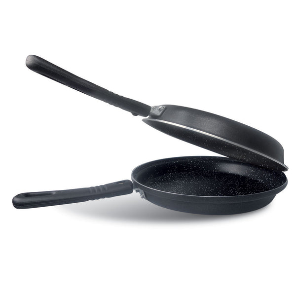 online Poêle à omelette antiadhésive Double Ecostone avec revêtement en pierre Silex noire